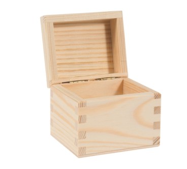 Wooden Tea Box Pine – 1 Compartment – Handmade in UK