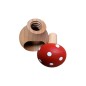 Wooden Nutcracker in Mushroom Shape – Beech Wood Nut Cracker, 11 cm x 7 cm, Red Decorative Toadstool, Autumn & Christmas Gift