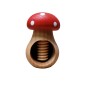 Wooden Nutcracker in Mushroom Shape – Beech Wood Nut Cracker, 11 cm x 7 cm, Red Decorative Toadstool, Autumn & Christmas Gift