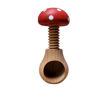 Wooden Nutcracker Mushroom Shape – Beech Wood 11x7 cm