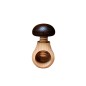 Wooden Nutcracker in Mushroom Shape – Beech Wood Nut Cracker 11 cm x 7 cm, Dark Brown Cap, Autumn & Christmas Decoration Gift