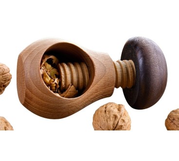 Wooden Nutcracker Mushroom Shape – Beech Wood 11x7 cm Dark Brown