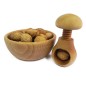 Wooden Nutcracker in Mushroom Shape – Beech Wood Nut Cracker 11 cm x 7 cm, Light Brown Cap, Autumn & Christmas Gift