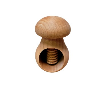 Wooden Nutcracker Mushroom Shape – Beech Wood 11x7 cm Light Brown