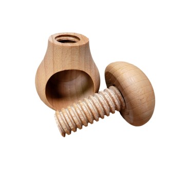 Wooden Nutcracker Mushroom Shape – Beech Wood 11x7 cm Light Brown