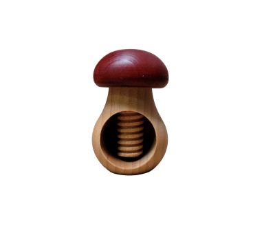 Wooden Nutcracker Mushroom Shape – Beech Wood 11x7 cm Claret