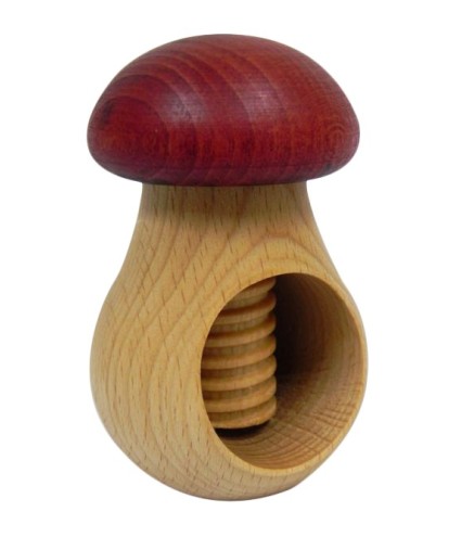 Wooden Nutcracker Mushroom Shape – Beech Wood 11x7 cm Claret