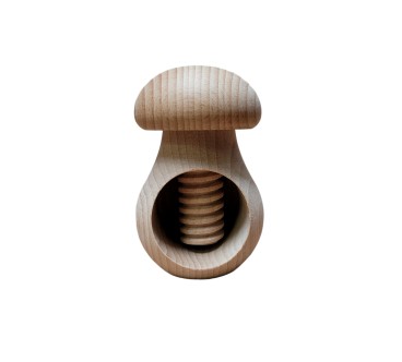 Wooden Nutcracker Mushroom Shape – Beech Wood 11x7 cm Raw Finish