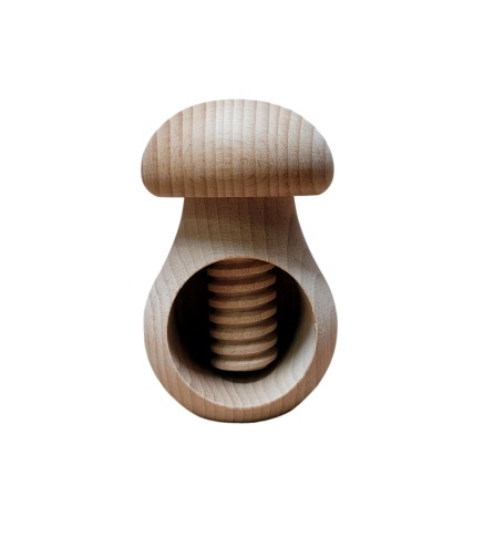 Wooden Nutcracker Mushroom Shape – Beech Wood 11x7 cm Raw Finish