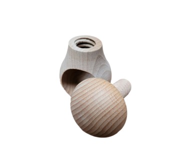 Wooden Nutcracker Mushroom Shape – Beech Wood 11x7 cm Raw Finish