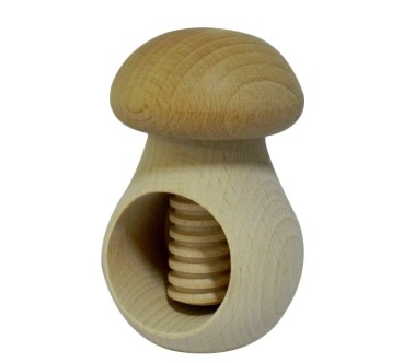 Wooden Nutcracker Mushroom Shape – Beech Wood 11x7 cm Raw Finish