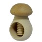 Wooden Nutcracker in Mushroom Shape – Natural Beech Wood Nut Cracker 11 cm x 7 cm, Raw Finish, Autumn & Christmas Gift