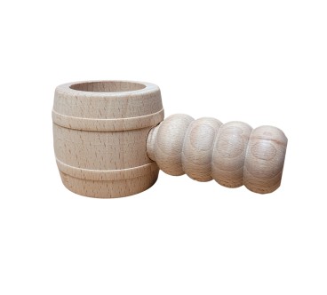 Wooden Nutcracker Barrel Shape – Beech Wood Raw 13 cm
