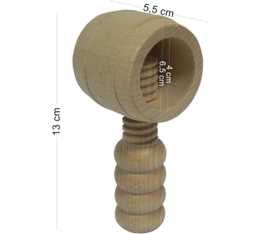 Wooden Nutcracker Barrel Shape – Beech Wood Nut Cracker 13 cm, Raw Finish, DIY & Decoupage, Autumn & Christmas Gift