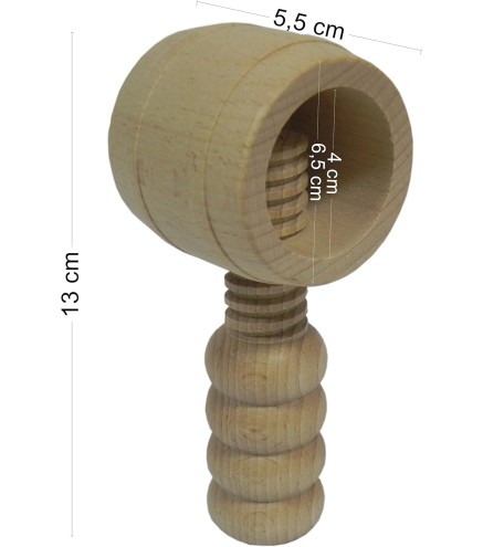 Wooden Nutcracker Barrel Shape – Beech Wood Nut Cracker 13 cm, Raw Finish, DIY & Decoupage, Autumn & Christmas Gift