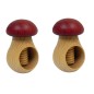Set of 2 Wooden Nutcrackers in Mushroom Shape – Beech Wood 11 cm x 7 cm, Claret Cap, Autumn & Christmas Gift
