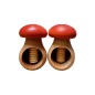 Set of 2 Wooden Nutcrackers in Mushroom Shape – Beech Wood 11 cm x 7 cm, Red Cap, Autumn & Christmas Gift