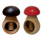 Set of 2 Wooden Nutcrackers in Mushroom Shape – Beech Wood 11 cm x 7 cm, Red & Brown Caps, Autumn & Christmas Gift