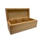 Wooden Tea Box – 3 Compartments – Handmade in UK
