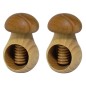 Set of 2 Wooden Nutcrackers in Mushroom Shape – Beech Wood 11 cm x 7 cm, Light Brown Caps, Autumn & Christmas Gift