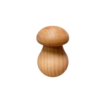 Set of 2 Wooden Nutcrackers Mushroom Shape – Beech Wood 11x7 cm Light Brown