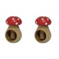 Set of 2 Wooden Nutcrackers in Mushroom Shape – Beech Wood 11 cm x 7 cm, Toadstool Design, Autumn & Christmas Gift