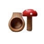 Set of 2 Wooden Nutcrackers in Mushroom Shape – Beech Wood 11 cm x 7 cm, Toadstool Design, Autumn & Christmas Gift