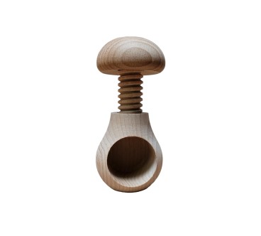 Set of 2 Wooden Nutcrackers in Mushroom Shape – Beech Wood 11 cm x 7 cm, Raw Finish for Crafting & Decoupage