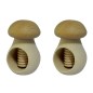 Set of 2 Wooden Nutcrackers in Mushroom Shape – Beech Wood 11 cm x 7 cm, Raw Finish for Crafting & Decoupage