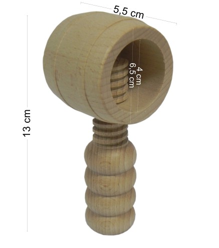 Set of 2 Barrel-Shaped Wooden Nutcrackers – Raw Beech for Crafting & Decoupage