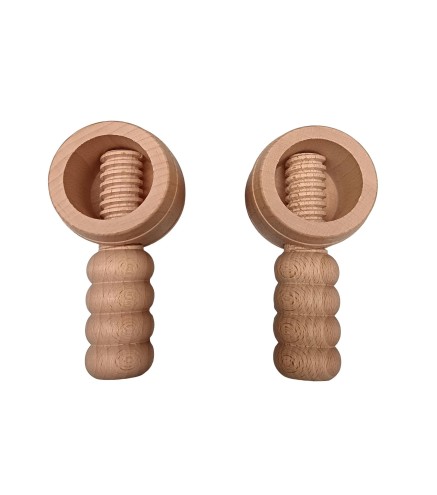 Set of 2 Barrel-Shaped Wooden Nutcrackers – Raw Beech DIY Crafting