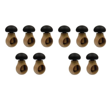 Wooden World – 10 Mushroom Nutcrackers Dark Brown