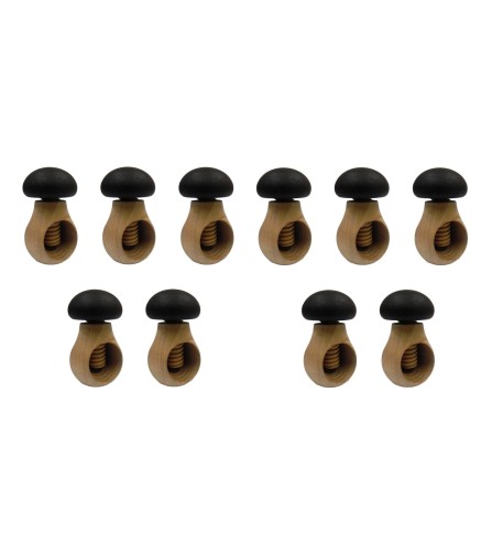 Wooden World – 10 Mushroom Nutcrackers Dark Brown
