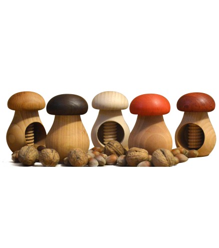 Wooden Mushroom Nutcracker Set of 5 – Mix Colors