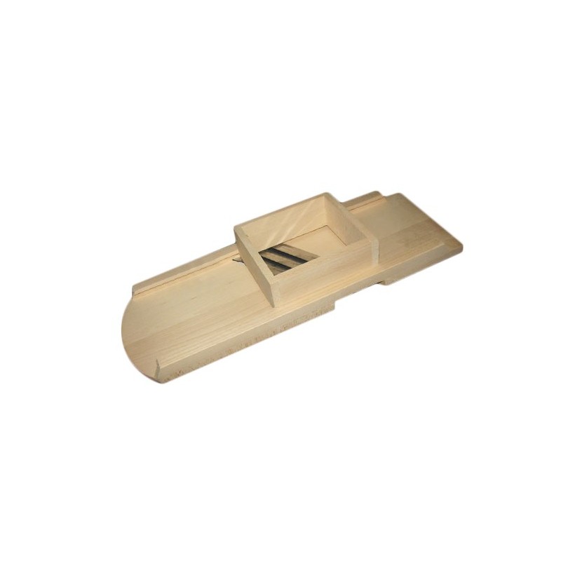 Beech Wood Vegetable Slicer 54x19 cm – 3 Stainless Steel Blades, Cabbage & Vegetable Cutter