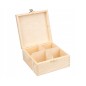 Wooden Tea Box – 4 Compartments – Handmade in UK