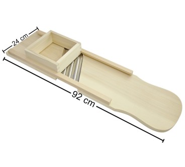 Beech Wood Vegetable Slicer 94x24 cm with 3 Stainless Steel Blades – Extra Large Cabbage & Vegetable Cutter