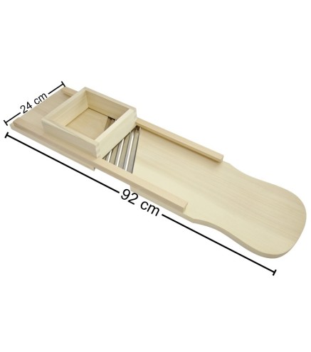 Beech Wood Vegetable Slicer 94x24 cm with 3 Stainless Steel Blades – Extra Large Cabbage & Vegetable Cutter