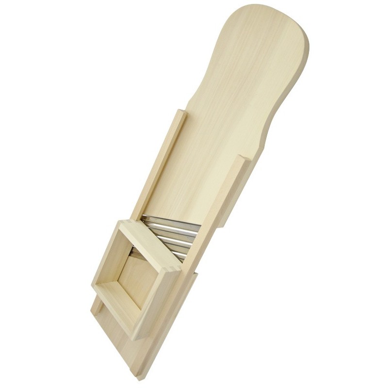 Beech Wood Vegetable Slicer 94x24 cm with 3 Stainless Steel Blades – Extra Large Cabbage & Vegetable Cutter