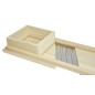 Beech Wood Vegetable Slicer 94x24 cm with 3 Stainless Steel Blades – Extra Large Cabbage & Vegetable Cutter