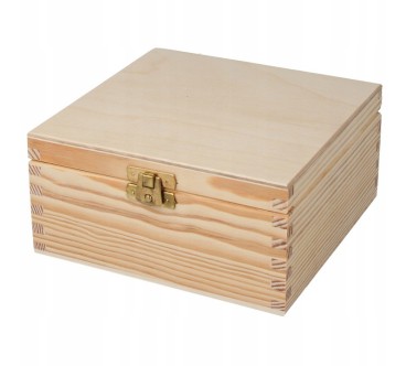 Wooden Tea Box – 4 Compartments – Natural Pine – Handmade in UK – Smooth Raw Finish – Storage for Tea, Herbs