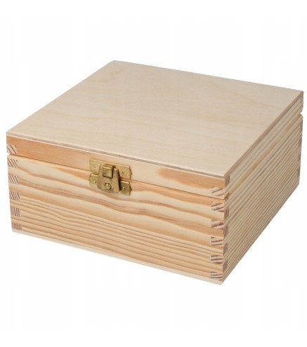 Wooden Tea Box – 4 Compartments – Natural Pine – Handmade in UK – Smooth Raw Finish – Storage for Tea, Herbs