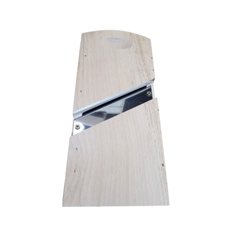 Mini Beech Wood Vegetable Slicer 23x10 cm with Stainless Steel Blade – Handy Fruit & Vegetable Cutter