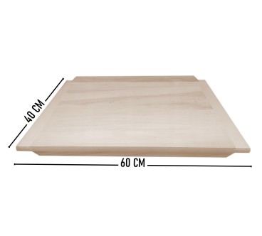 Double-Sided Wooden Pastry Board 40×60 cm – Compact Reversible Kneading Board with Raised Edges