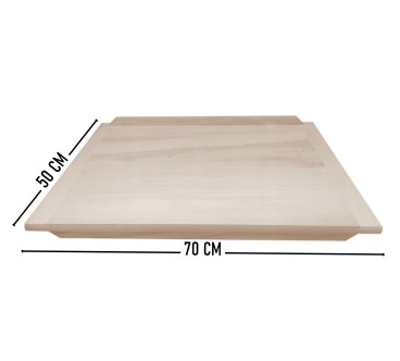 Double-Sided Wooden Pastry Board 50×70 cm – Medium Reversible Kneading Board with Raised Edges