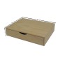 Wooden Plywood Drawer Box A4 Size – Desk Organizer with 1 Drawer for Office, Craft & Storage – 33x25x7 cm