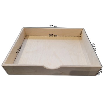 Wooden World – Plywood Drawer Box A4 Size – Desk Organizer 33x25x7 cm