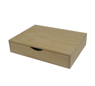 Wooden World – Plywood Drawer Box A4 Size – Desk Organizer 33x25x7 cm