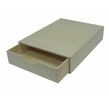 Wooden World – Wide Plywood Drawer Box A4 Size – 33x25x7 cm