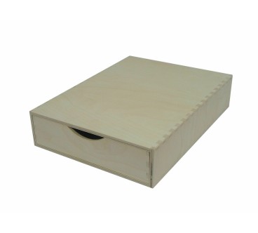 Wooden World – Wide Plywood Drawer Box A4 Size – 33x25x7 cm